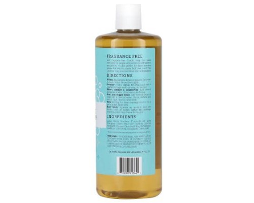 Dr. Jacobs Naturals, Plant-Based Pure Castile All-In-1 Soap, Fragrance Free, 32 oz (946 ml)