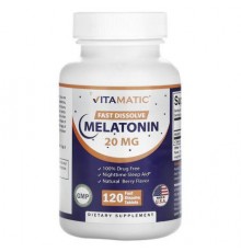 Vitamatic, Melatonin, Natural Berry, 20 mg, 120 Fast Dissolve Tablets