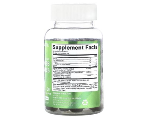 Vitamatic, Vegan Sea Moss Gummies, Natural Raspberry, 60 Gummies