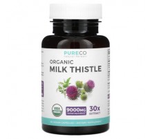 Pure Co., Organic Milk Thistle, 300 mg, 60 Vegan Capsules
