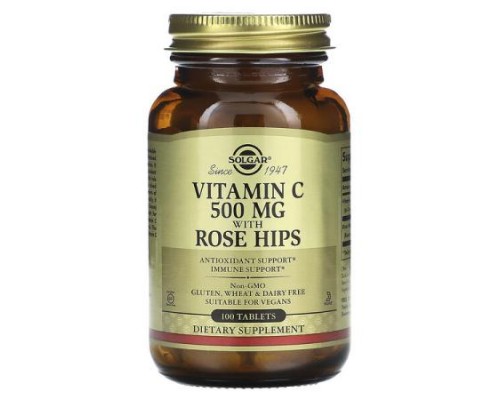 Solgar, Vitamin C With Rose Hips, 100 Tablets