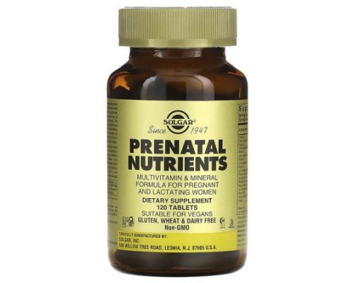 Solgar, Prenatal Nutrients, 120 Tablets Solgar, Prenatal Nutrients, 120 Tablets