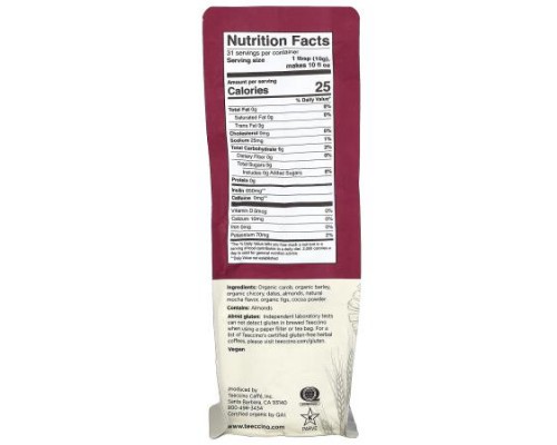 Teeccino, Chicory Herbal Coffee, Mocha, Medium Roast, Caffeine Free, 11 oz (312 g)