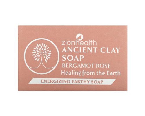 Zion Health, Ancient Clay Bar Soap, Bergamot Rose, 6 oz (170 g)
