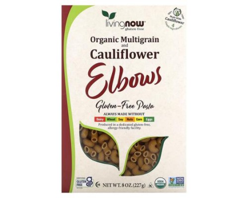 NOW Foods, Organic Multigrain and Cauliflower Elbows, Gluten Free, 8 oz (227 g)