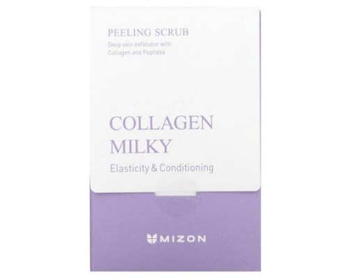 Mizon, Collagen Milky Peeling Scrub, Fragrance Free, 40 Piece, 5 g Each