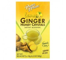 Prince of Peace, Ginger Honey Crystals Instant Beverage, Caffeine Free, Lemon, 10 Sachets, 6.3 oz (180 g)