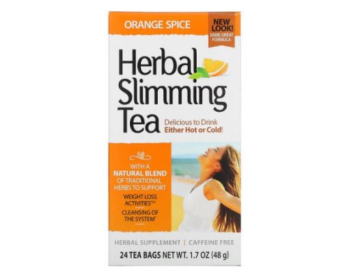 21st Century, Herbal Slimming Tea, Orange Spice, Caffeine Free, 24 Tea Bags, 1.7 oz (48 g) 21st Century, Herbal Slimming Tea, Orange Spice, Caffeine Free, 24 Tea Bags, 1.7 oz (48 g)