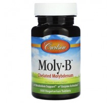 Carlson, Moly-B™,  Chelated Molybdenum, 300 Vegetarian Tablets (500 mcg per Tablet)