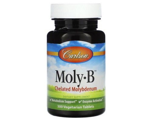 Carlson, Moly-B™,  Chelated Molybdenum, 300 Vegetarian Tablets (500 mcg per Tablet)