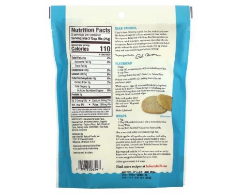 Bob's Red Mill, Grain Free Flatbread Mix, 7.05 oz (200 g) Bob's Red Mill, Grain Free Flatbread Mix, 7.05 oz (200 g)