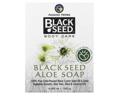 Amazing Herbs, Black Seed, Body Care, Aloe Soap, 4.25 oz (120 g) Amazing Herbs, Black Seed, Body Care, Aloe Soap, 4.25 oz (120 g)