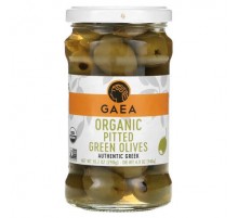 Gaea, Organic Pitted Green Olives, 10.2 oz (290 g)