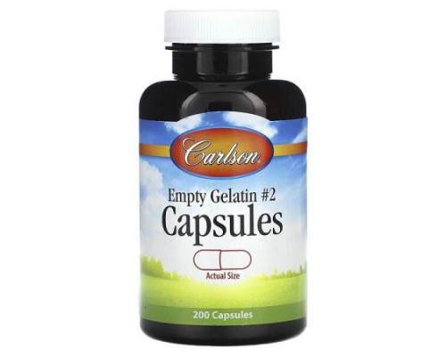 Carlson, Empty Gelatin Capsules #2 , 200 Capsules Carlson, Empty Gelatin Capsules #2 , 200 Capsules