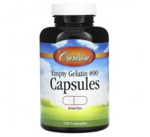 Carlson, Empty Gelatin Capsules #00, 150 Capsules