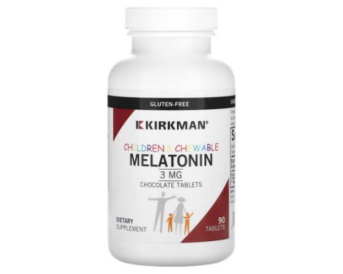 Kirkman Labs, Children Chewable Melatonin, Chocolate, 3 mg, 90 Tablets