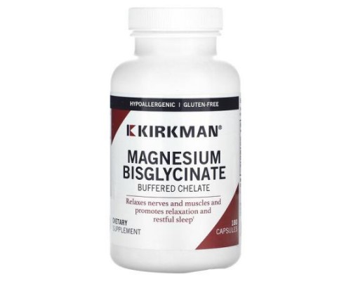 Kirkman Labs, Magnesium Bisglycinate, Buffered Chelate, 180 Capsules (50 mg per Capsule)