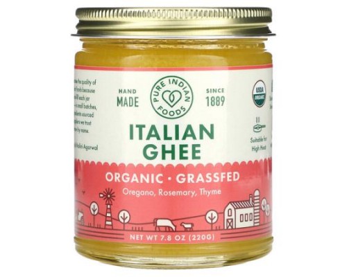 Pure Indian Foods, Organic Italian Ghee, 7.8 oz (220 g) Pure Indian Foods, Organic Italian Ghee, 7.8 oz (220 g)