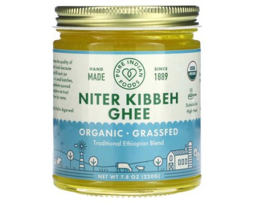 Pure Indian Foods, Organic Niter Kibbeh Ghee, 7.8 oz (220 g) Pure Indian Foods, Organic Niter Kibbeh Ghee, 7.8 oz (220 g)