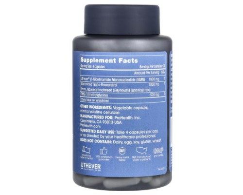 ProHealth Longevity, NMN Pro Complete, 120 Capsules (625 mg per Capsule)