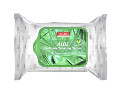 Purederm, Make-Up Cleansing Tissues, Aloe, 30 Tissues Purederm, Make-Up Cleansing Tissues, Aloe, 30 Tissues