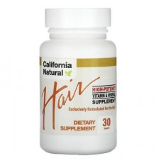 California Natural, Hair, High Potency, 30 Tablets