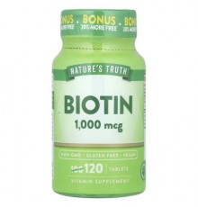 Nature's Truth, Biotin, 1,000 mcg, 120 Tablets