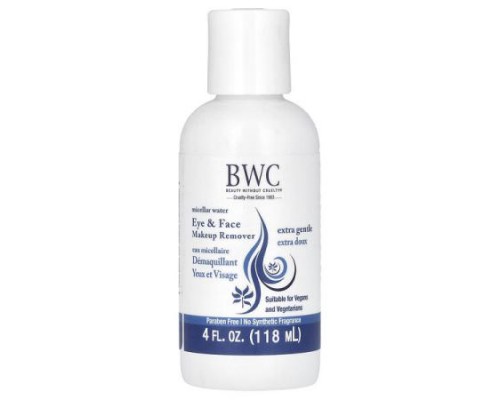 Beauty Without Cruelty, Eye & Face Makeup Remover, Extra Gentle, 4 fl oz (118 ml) Beauty Without Cruelty, Eye & Face Makeup Remover, Extra Gentle, 4 fl oz (118 ml)