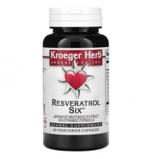 Kroeger Herb Co, Resveratrol Six, 60 Vegetarian Capsules