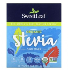 SweetLeaf Stevia, Organic Stevia Sweetener, 35 Packets, 1 oz (28.3 g)