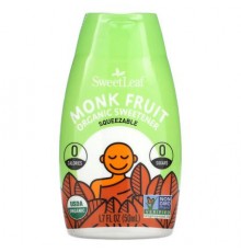 SweetLeaf Stevia, Monk Fruit Organic Sweetener Squeezable, 1.7 fl oz (50 ml)