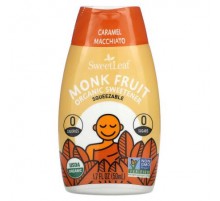 SweetLeaf Stevia, Monk Fruit Organic Sweetener Squeezable, Caramel Macchiato, 1.7 fl oz (50 ml)