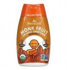 SweetLeaf Stevia, Monk Fruit Organic Sweetener Squeezable, English Toffee, 1.7 fl oz (50 ml)