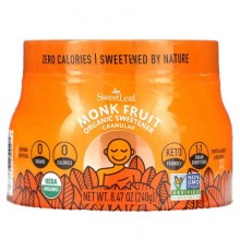 SweetLeaf Stevia, Monk Fruit, Organic Sweetener, Granular, 8.47 oz (240 g)