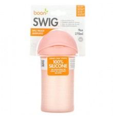 Boon, Swig Silicone Straw Cup, 6m+, Pink, 9 oz (270 ml)