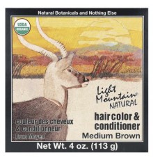 Light Mountain, Natural Hair Color & Conditioner, Medium Brown, 4 oz (113 g)