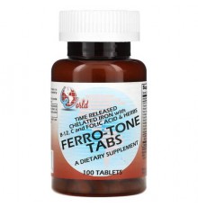 World Organic, Ferro-Tone Tabs, 100 Tablets