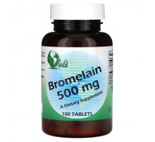 World Organic, Bromelain, 500 mg, 100 Tablets