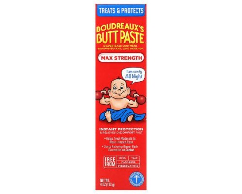 Boudreaux's Butt Paste, Diaper Rash Ointment, Max Strength, 4 oz (113 g) Boudreaux's Butt Paste, Diaper Rash Ointment, Max Strength, 4 oz (113 g)