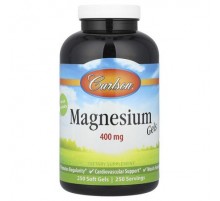 Carlson, Magnesium Gels, 400 mg, 250 Soft Gels