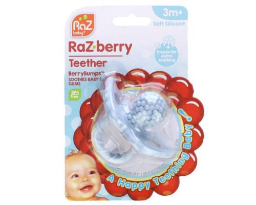 RaZbaby, RaZ-berry Teether, 3 Months+, Blue, 1 Count