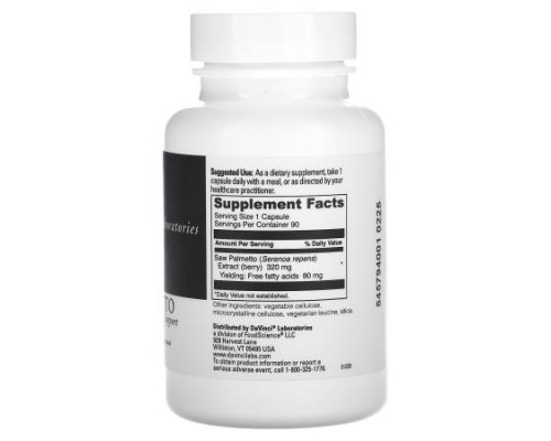 DaVinci Laboratories, Saw Palmetto, 320 mg , 90 Capsules