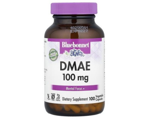 Bluebonnet Nutrition, DMAE, 100 mg, 100 Vegetable Capsules Bluebonnet Nutrition, DMAE, 100 mg, 100 Vegetable Capsules