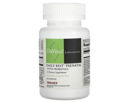 DaVinci Laboratories, Daily Best Prenatal with Probiotics , 60 Capsules DaVinci Laboratories, Daily Best Prenatal with Probiotics , 60 Capsules