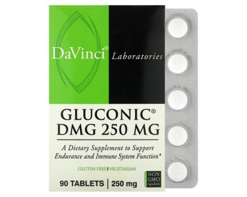 DaVinci Laboratories, Gluconic DMG , 250 mg , 90 Tablets DaVinci Laboratories, Gluconic DMG , 250 mg , 90 Tablets