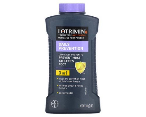 Lotrimin, Athlete's Foot Daily Prevention Medicated Foot Powder, 3 oz (90 g) Lotrimin, Athlete's Foot Daily Prevention Medicated Foot Powder, 3 oz (90 g)