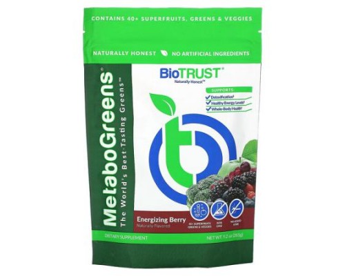 BioTRUST, MetaboGreens, Energizing Berry, 9.2 oz (261 g) BioTRUST, MetaboGreens, Energizing Berry, 9.2 oz (261 g)