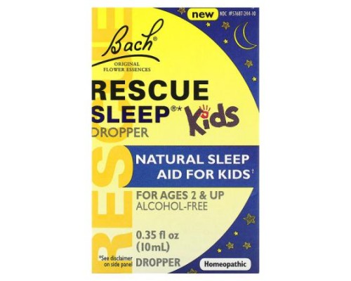 Bach, Kids, Rescue Sleep Dropper, Ages 2 & Up, Alcohol-Free, 0.35 fl oz (10 ml) Bach, Kids, Rescue Sleep Dropper, Ages 2 & Up, Alcohol-Free, 0.35 fl oz (10 ml)