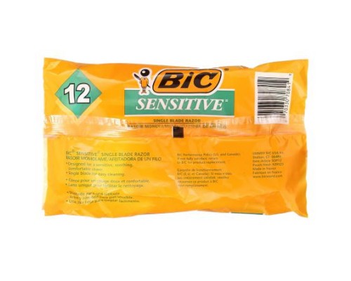 BIC, Sensitive, Single Blade Disposable Razors, 12 Razors BIC, Sensitive, Single Blade Disposable Razors, 12 Razors