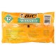 BIC, Sensitive, Single Blade Disposable Razors, 12 Razors